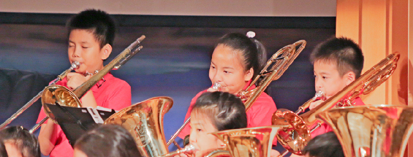 臺南慈濟高中舉辦音樂會，邀請鄰近的文元國小管樂團和西門國小團隊共同參與演出。(20190427)